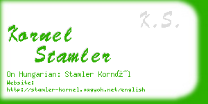 kornel stamler business card